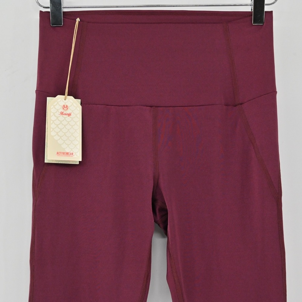 Maaji Vienna Balcony Dazeful Leggings Womens Size M Burgundy Activewear Yoga Gym - Picture 9 of 12